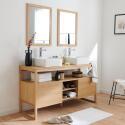 Ensemble meuble double vasque 140 cm avec vasques et robinets