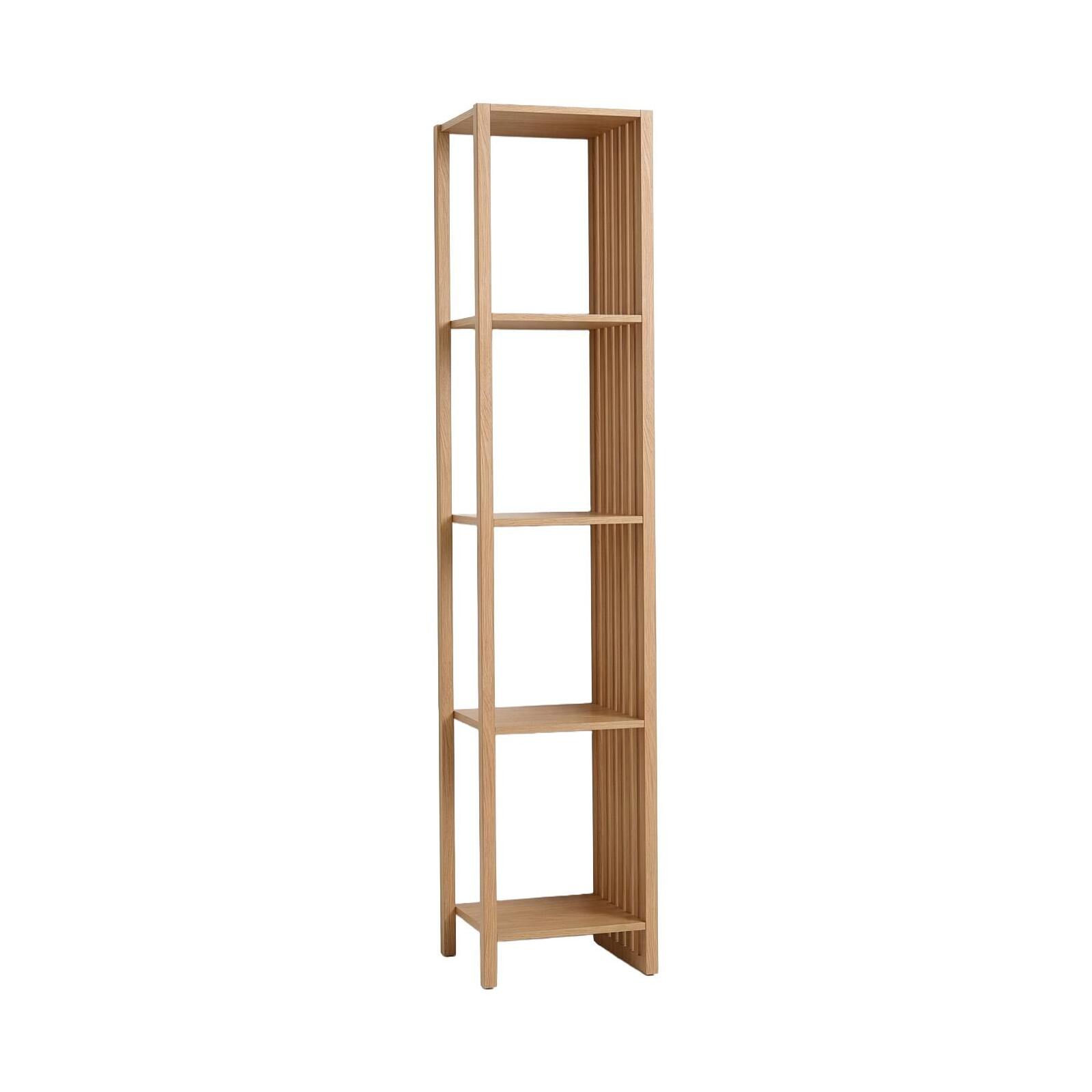 Portant vêtements en bois effet tasseaux de bois 40x190cm - 4 étagères