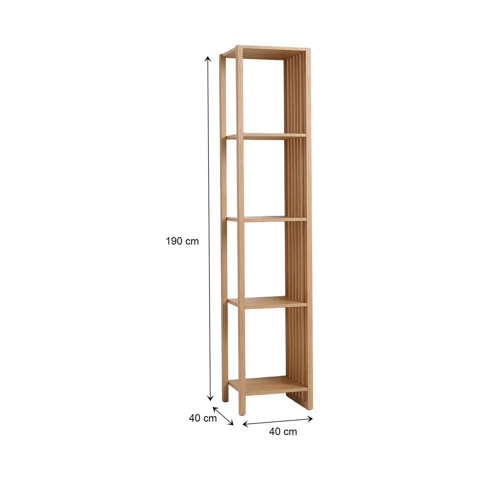 Portant vêtements en bois effet tasseaux de bois 40x190cm - 4 étagères