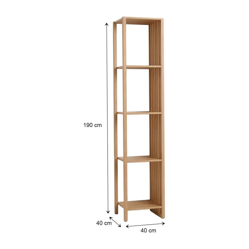 Portant vêtements en bois effet tasseaux de bois 40x190cm - 4 étagères