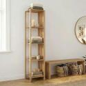 Portant vêtements en bois effet tasseaux de bois 40x190cm - 4 étagères