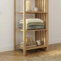 Portant vêtements en bois effet tasseaux de bois 40x190cm - 4 étagères