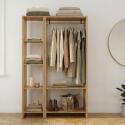Lot de 2 portants vêtements en bois effet tasseaux de bois 130x190cm - étagères et penderie