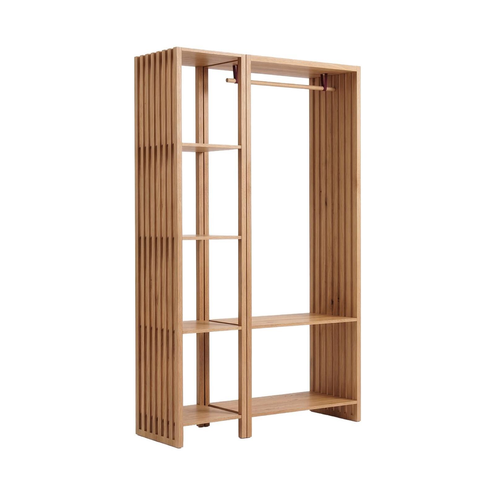 Lot de 2 portants vêtements en bois effet tasseaux de bois 130x190cm - étagères et penderie