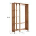 Lot de 2 portants vêtements en bois effet tasseaux de bois 130x190cm - étagères et penderie