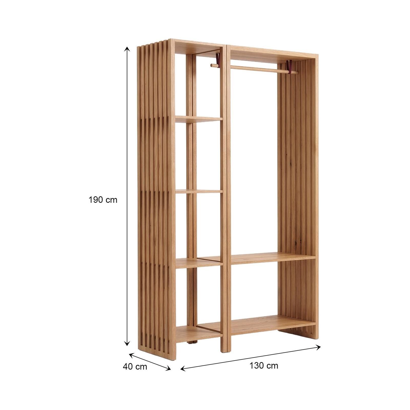 Lot de 2 portants vêtements en bois effet tasseaux de bois 130x190cm - étagères et penderie