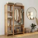 Lot de 2 portants vêtements en bois effet tasseaux de bois 130x190cm - étagères et penderie