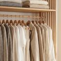Lot de 2 portants vêtements en bois effet tasseaux de bois 130x190cm - étagères et penderie
