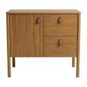 Meuble simple vasque 80 cm sur pieds en placage chêne - pour vasque à poser 