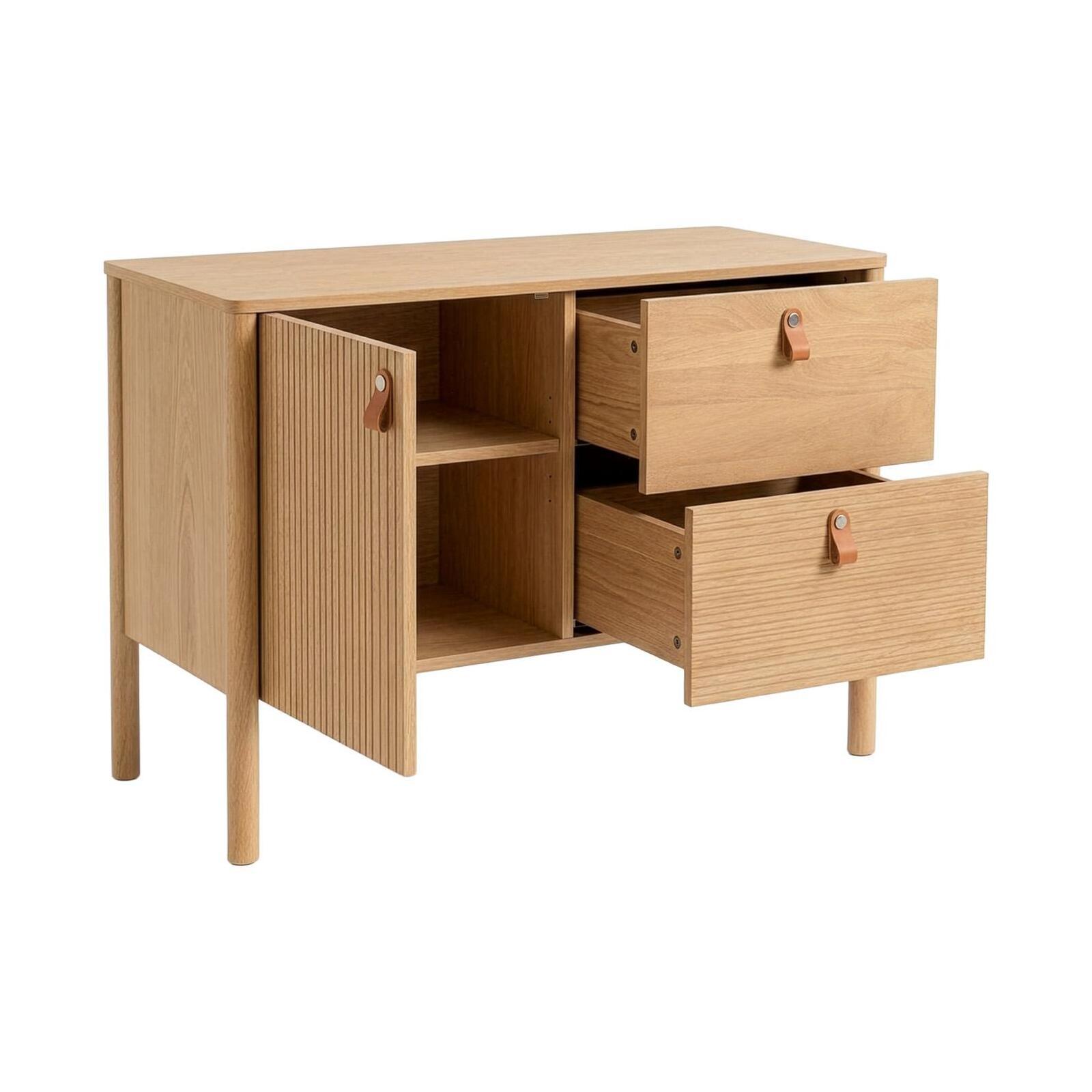 Ensemble simple vasque 80 cm sur pieds en placage chêne avec vasque en céramique blanche, robinet et miroir ovale