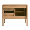 Ensemble simple vasque 80 cm sur pieds en placage chêne avec vasque en céramique blanche 