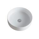 Ensemble simple vasque 80 cm sur pieds en placage chêne avec vasque en céramique blanche et robinet