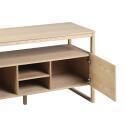 Ensemble meuble double vasque 140cm chêne naturel avec vasques carrées blanches