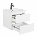 Meuble simple vasque suspendu 45cm - avec plan vasque céramique