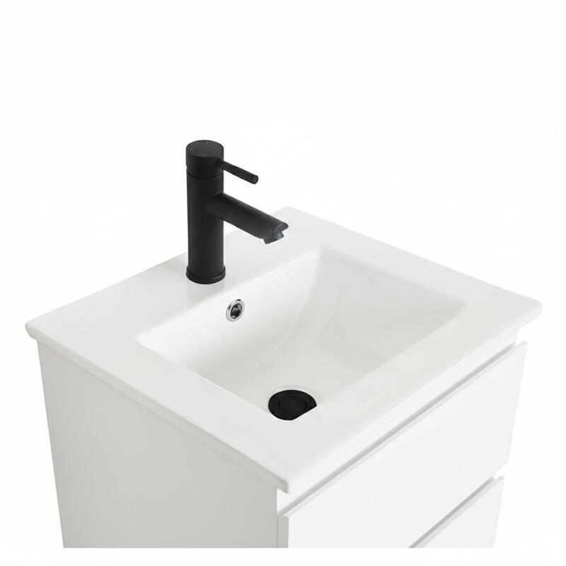 Meuble simple vasque suspendu 45cm - avec plan vasque céramique