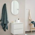 Meuble simple vasque suspendu 45cm - avec plan vasque céramique