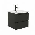 Meuble simple vasque suspendu 45cm - avec plan vasque céramique