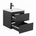 Meuble simple vasque suspendu 45cm - avec plan vasque céramique