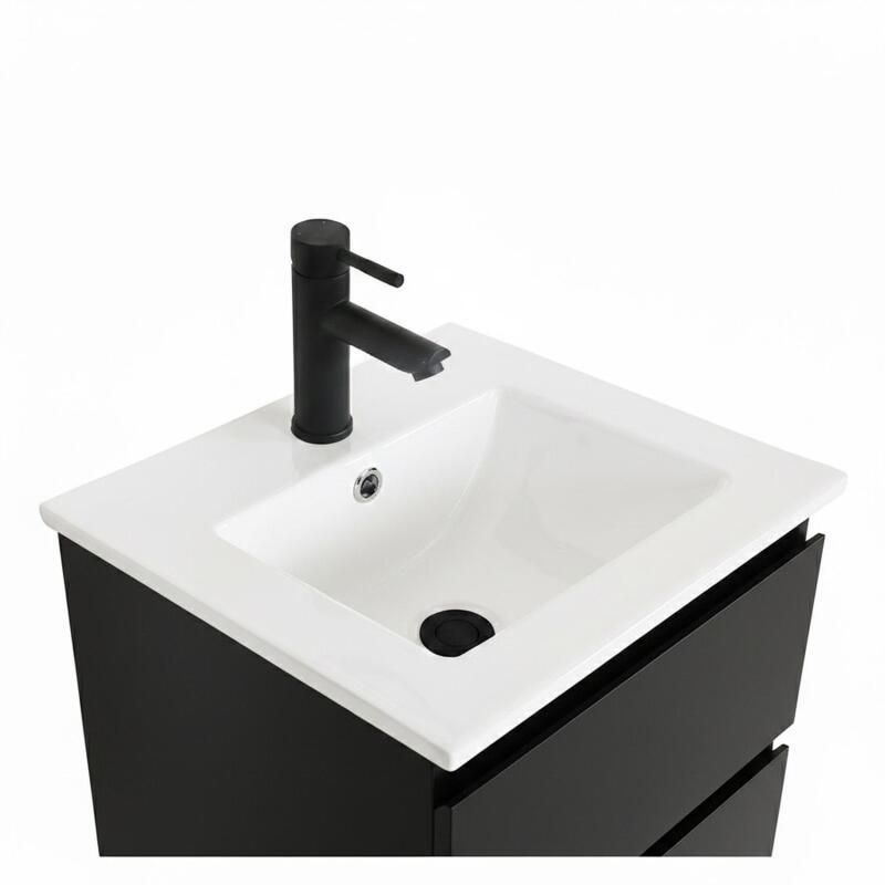 Meuble simple vasque suspendu 45cm - avec plan vasque céramique