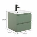 Meuble simple vasque suspendu 45cm - avec plan vasque céramique
