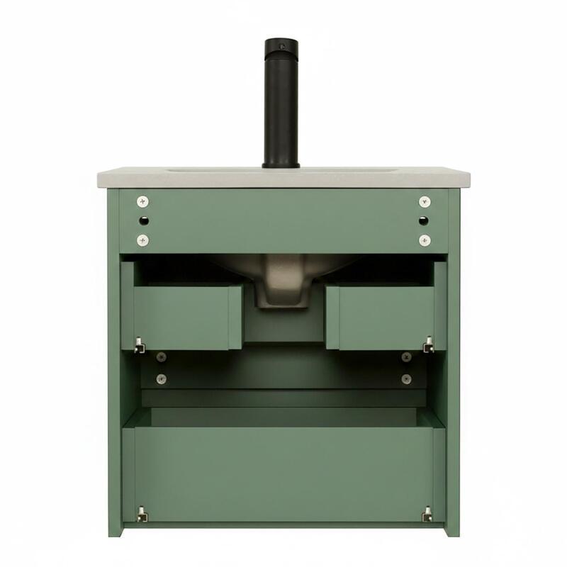 Meuble simple vasque suspendu 45cm - avec plan vasque céramique
