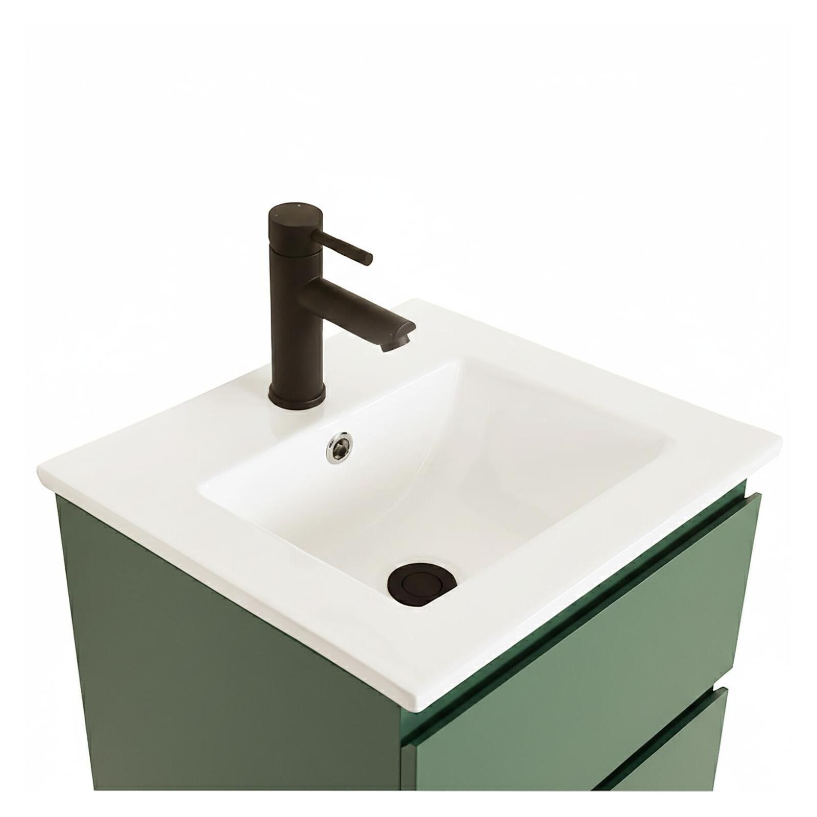 Meuble simple vasque suspendu 45cm - avec plan vasque céramique