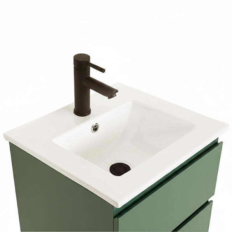 Meuble simple vasque suspendu 45cm - avec plan vasque céramique