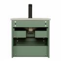 Ensemble meuble simple vasque 45cm avec plan céramique et robinet chromé