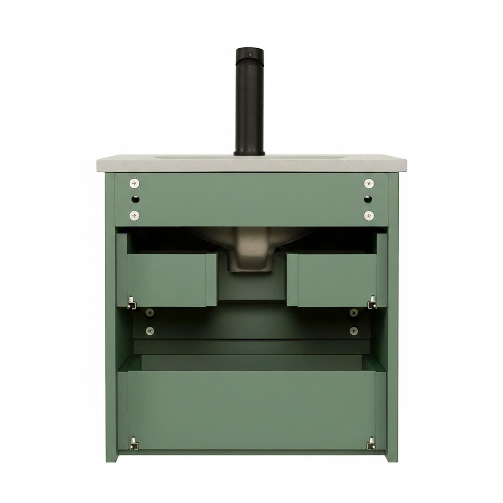 Ensemble meuble simple vasque 45cm avec plan céramique et robinet chromé