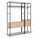 Lot de 2 portants vêtements en bois et métal 160x200cm - rangements fermés