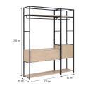 Lot de 2 portants vêtements en bois et métal 160x200cm - rangements fermés