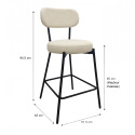 Lot de chaises d'îlot et bar en métal et assise en tissu velours côtelé H65cm