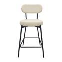 Lot de chaises d'îlot et bar en métal et assise en tissu velours côtelé H65cm