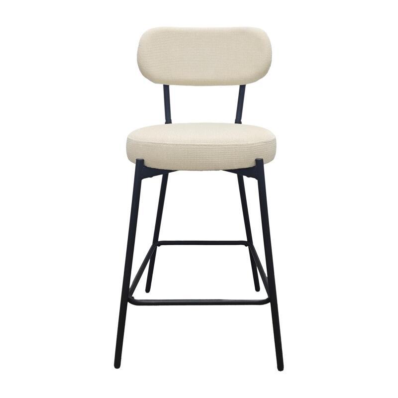 Lot de chaises d'îlot et bar en métal et assise en tissu velours côtelé H65cm