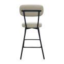 Lot de chaises d'îlot et bar en métal et assise en tissu velours côtelé H65cm