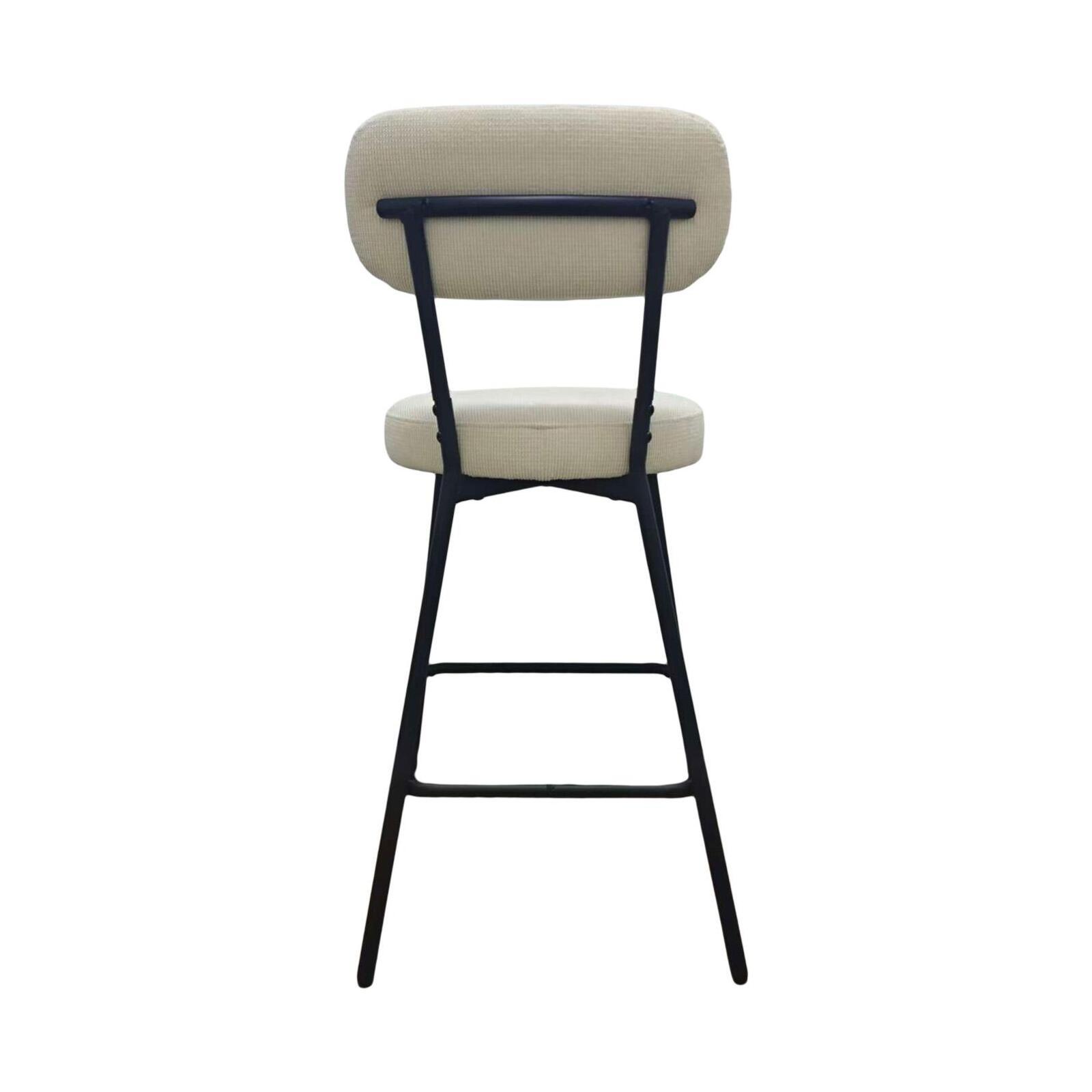 Lot de chaises d'îlot et bar en métal et assise en tissu velours côtelé H65cm