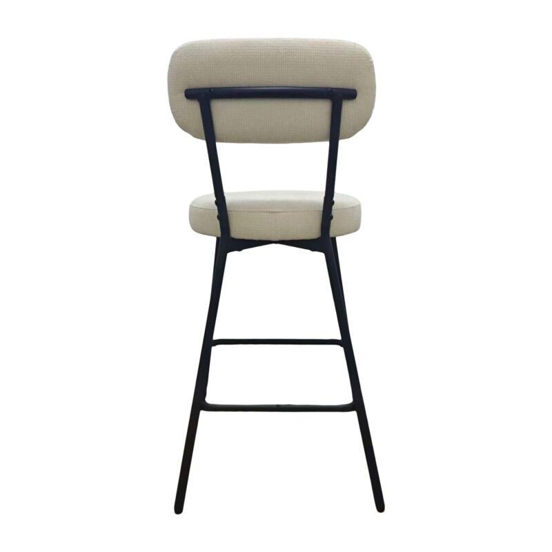 Lot de chaises d'îlot et bar en métal et assise en tissu velours côtelé H65cm