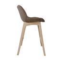 Lot de tabourets de bar en chêne et assise tissu velours côtelé H75cm