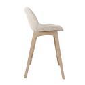 Lot de tabourets de bar en chêne et assise tissu velours côtelé H75cm