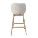 Lot de tabourets de bar en chêne et assise tissu velours côtelé H75cm