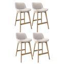 Lot de tabourets de bar en chêne et assise tissu velours côtelé H75cm
