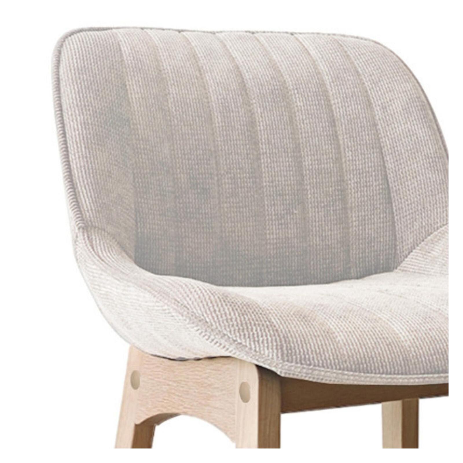 Lot de tabourets de bar en chêne et assise tissu velours côtelé H75cm