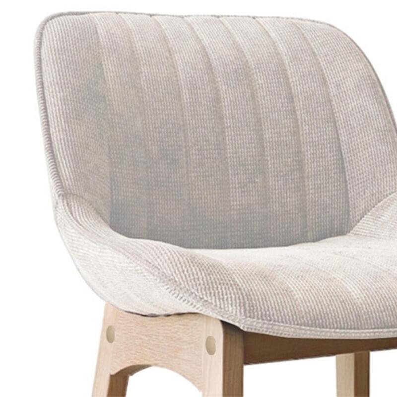Lot de tabourets de bar en chêne et assise tissu velours côtelé H75cm