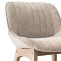 Lot de tabourets de bar en chêne et assise tissu velours côtelé H75cm