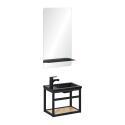 Ensemble lave-mains gain de place avec miroir tablette