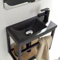 Ensemble lave-mains gain de place avec miroir tablette