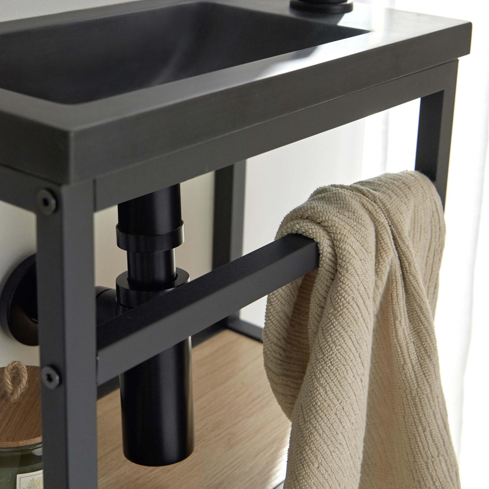 Ensemble lave-mains gain de place avec miroir tablette