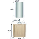 Ensemble lave-mains d'angle avec vasque, robinet et armoire de toilette