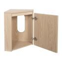 Meuble lave-mains d'angle décor chêne 52x38cm - sans vasque