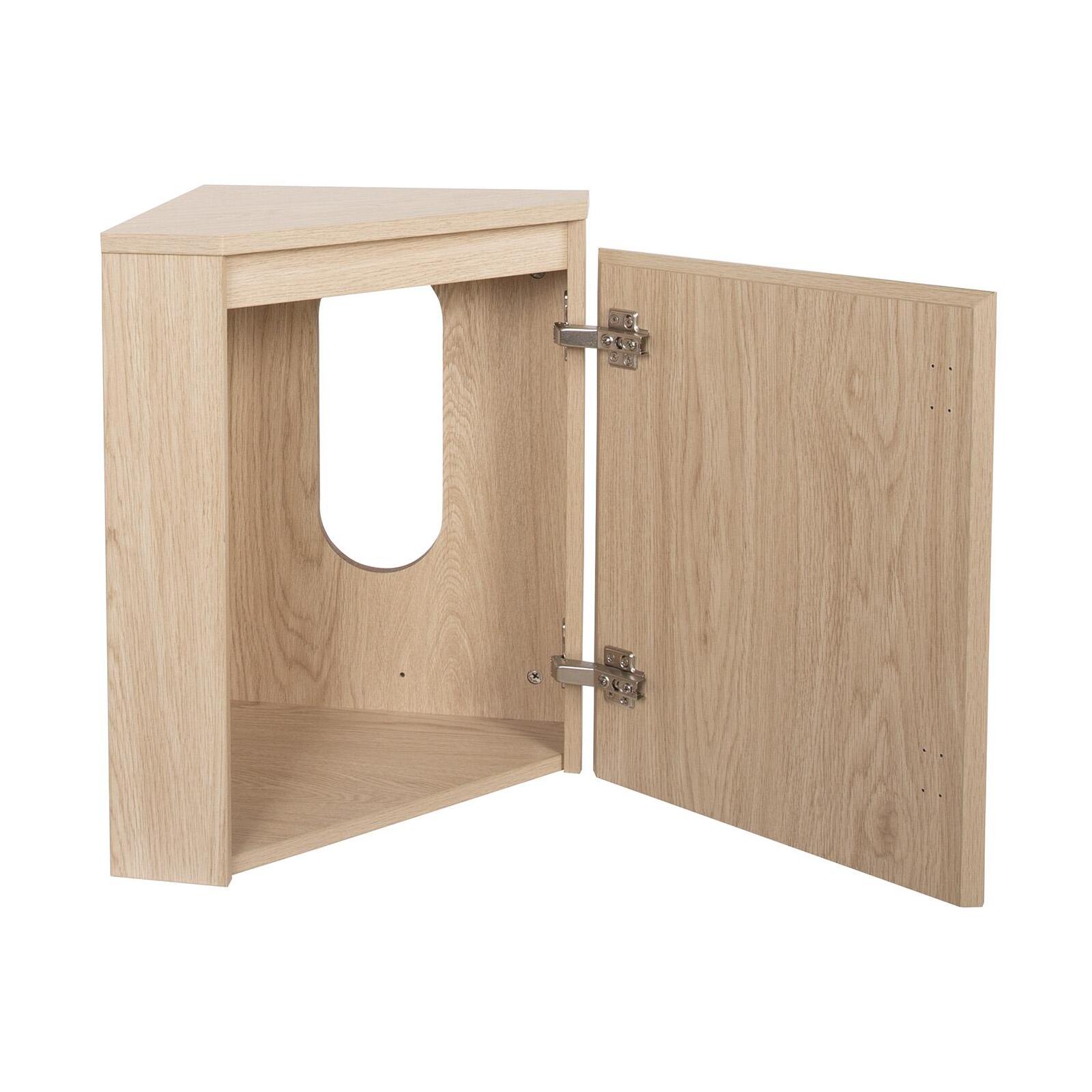 Meuble lave-mains d'angle décor chêne 52x38cm - sans vasque